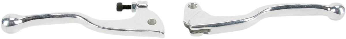 Silver PARTS UNLIMITED Shorty Power Lever Set for motorcycles, shown on a neutral background.