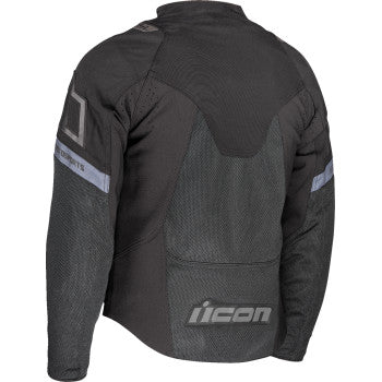 Black ICON Contra3™ Jacket in 3XL from Bill's Exhausts, featuring a sleek design and visible zipper details.