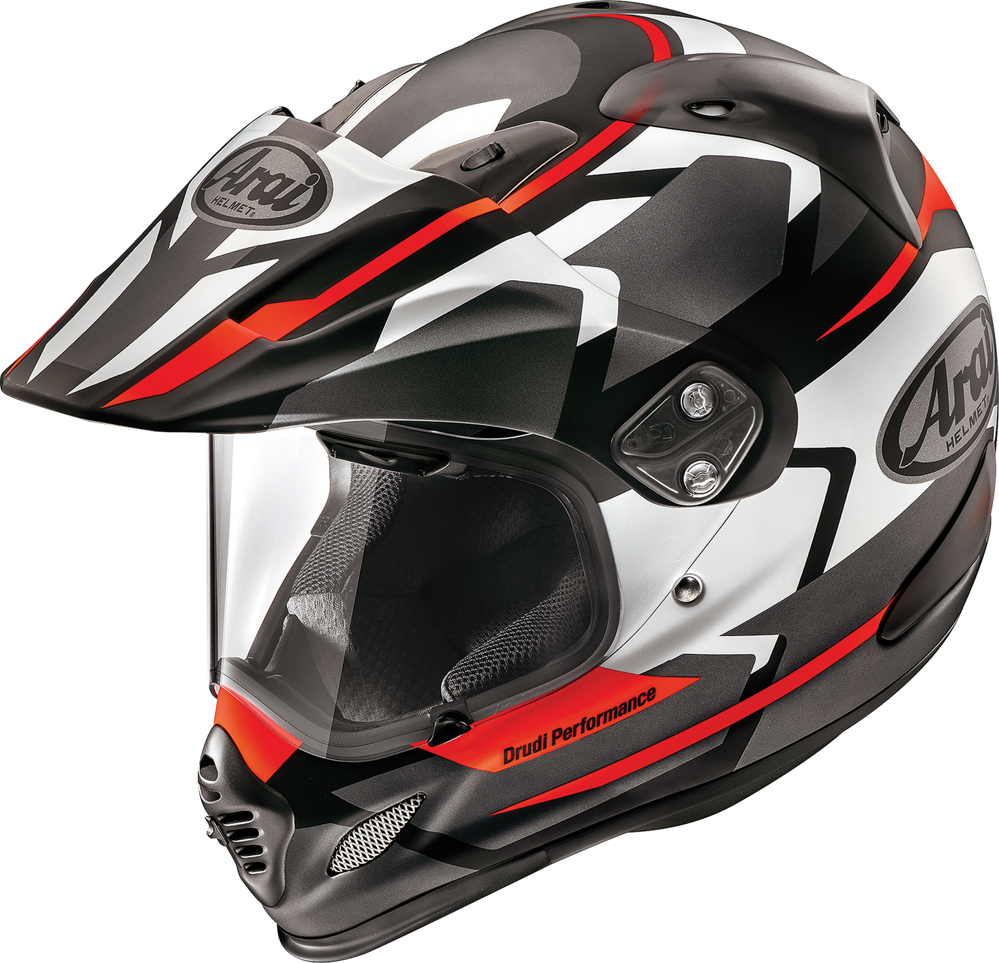 Arai XD-4 depart helmet in black and silver frost, extra small size, featuring aerodynamic design and ventilation for motorcycle riding.