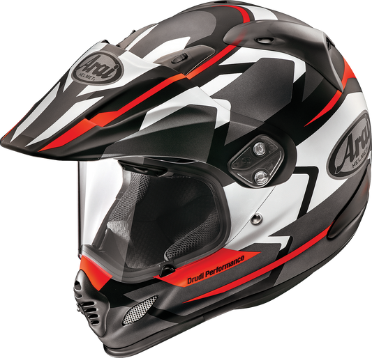 Arai XD-4 depart helmet in black and silver frost, extra small size, featuring aerodynamic design and ventilation for motorcycle riding.