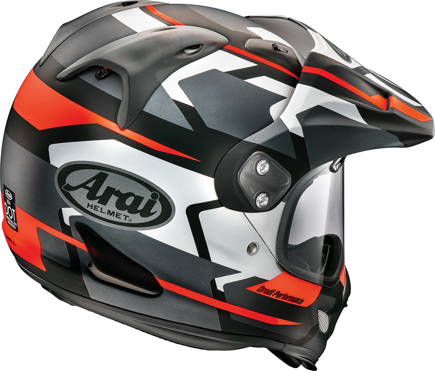 Arai XD-4 Depart helmet in black and silver frost, small size, featuring aerodynamic design and ventilation for motorcycle riding.