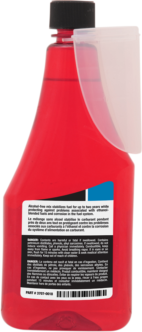 DRAG SPECIALTIES OIL fuel treatment and stabilizer bottle, 12 fl oz, with label and cap visible on the container.