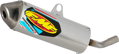 FMF Powercore 2 Muffler part for 2-stroke engines, showing the black metal muffler with mounting hardware.