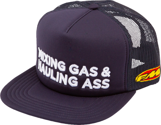 FMF Gass Hat - Navy FA7196903NVY | Five-Panel Mesh Trucker Cap with Embroidered Logo