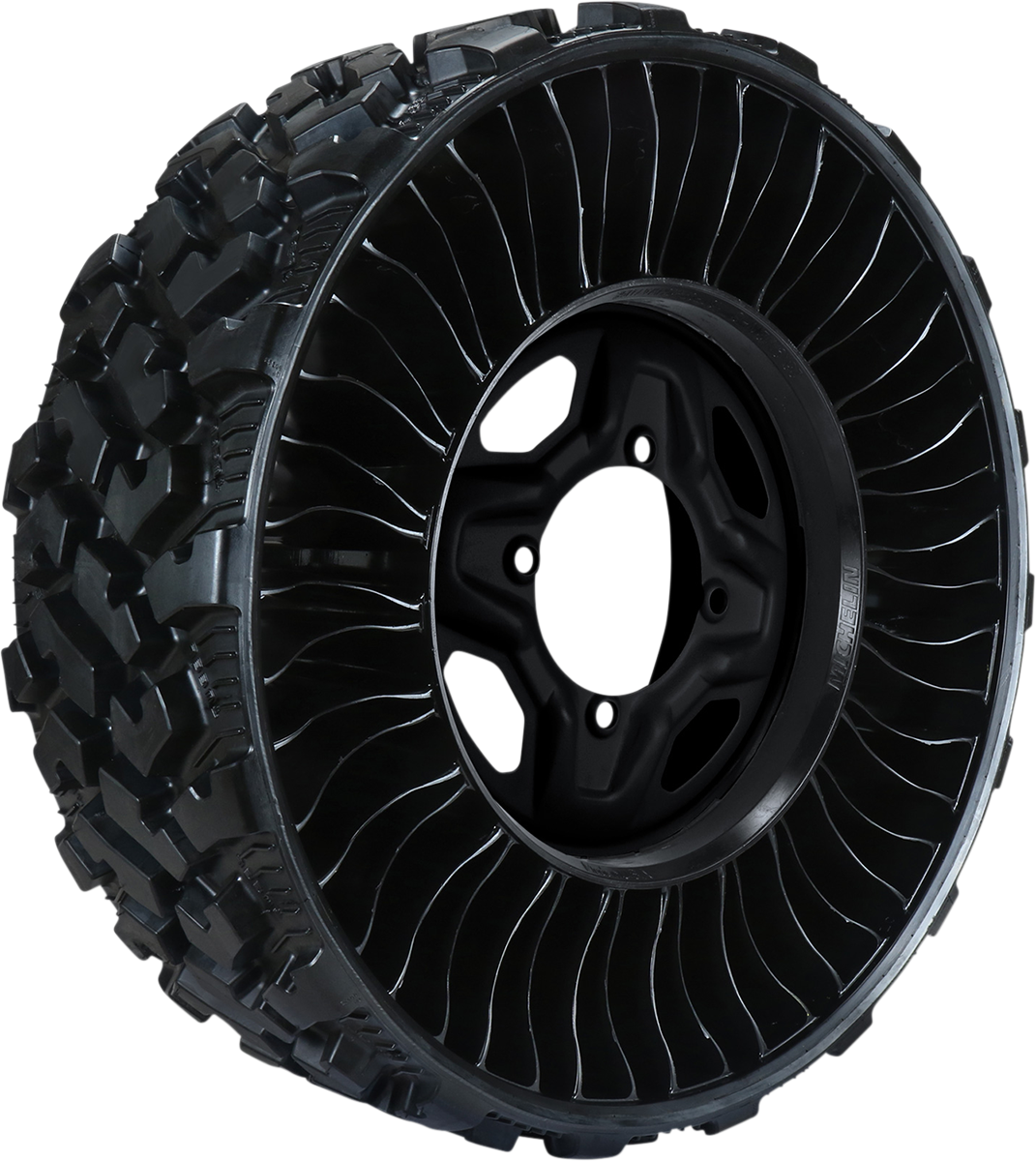 Michelin X Tweel 26x11N14 tire and wheel assembly with rugged tread design for front or rear use on off-road vehicles