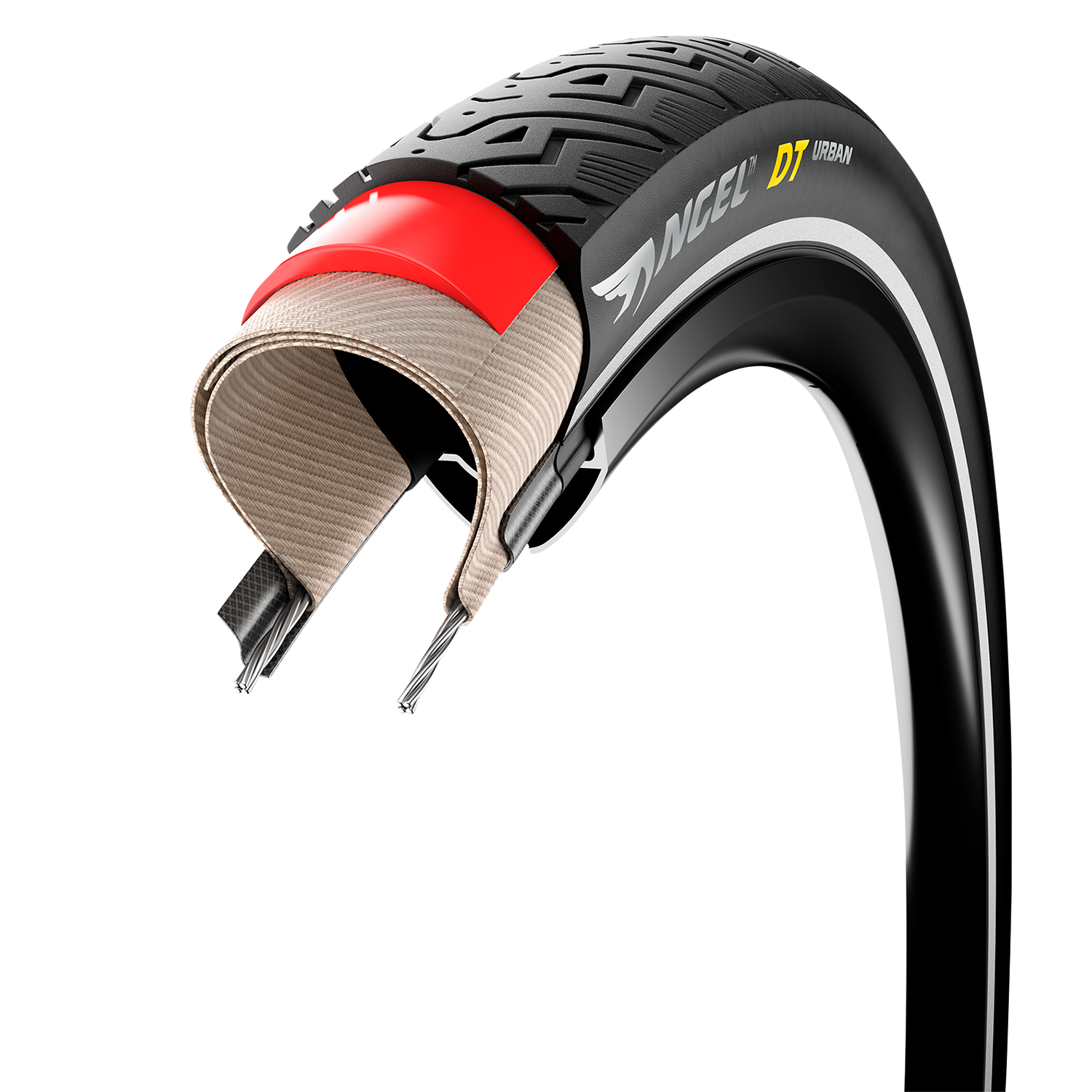 Pirelli Angel™ DT Urban tire 700x35C (37-622) with 23C tread, designed for urban cycling and city riding.
