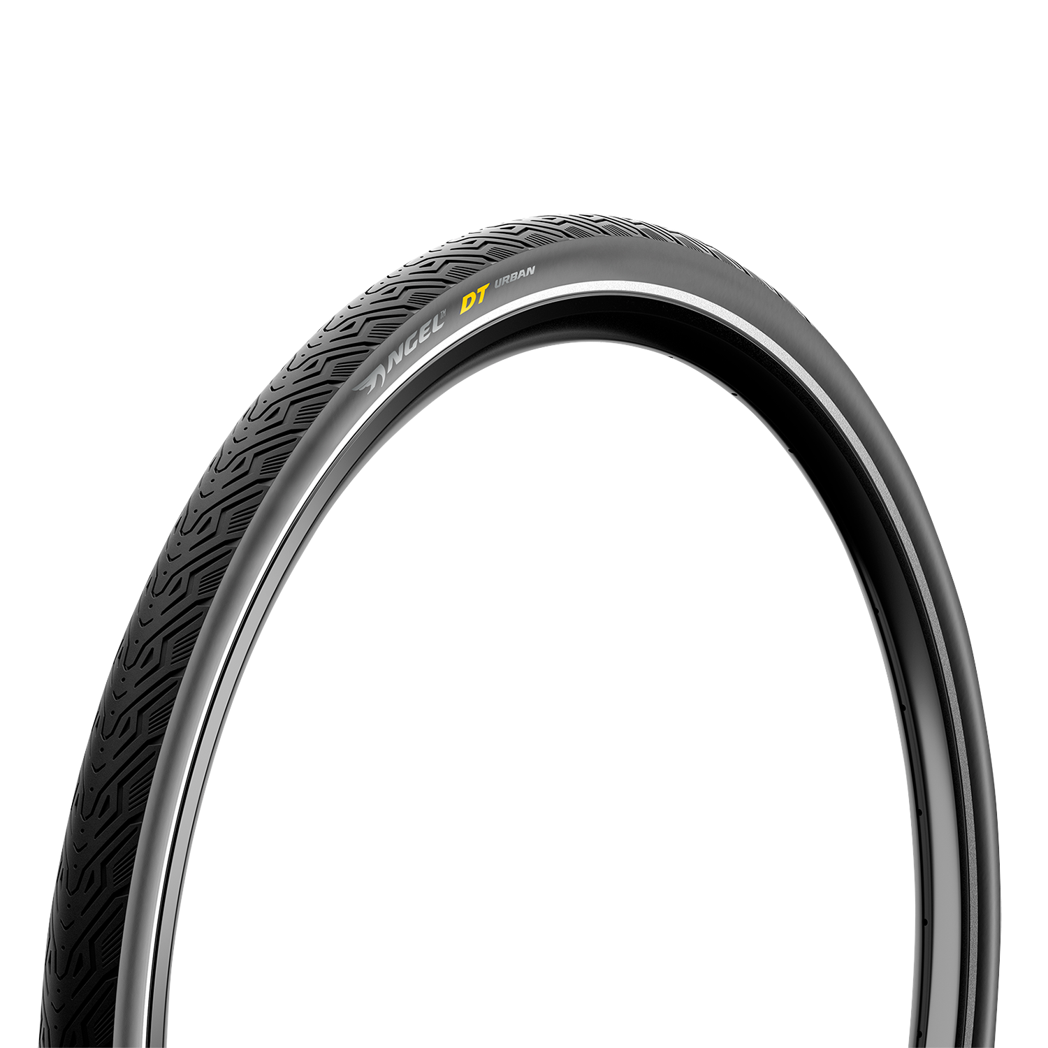 PIRELLI Angel™ DT Urban bike tire 700x35C (37-622) with 23C tread for city cycling, featuring durable rubber and urban tread pattern.