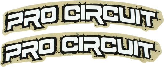PRO CIRCUIT Fender decal in retro white with PRO CIRCUIT branding, designed for guitar or amplifier customization.