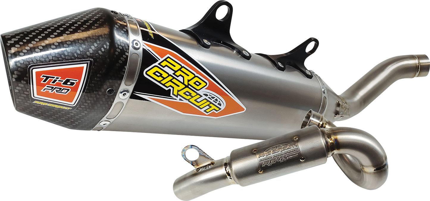 Pro Circuit TI-6 Pro exhaust system for enhanced performance, featuring a sleek titanium design and durable construction.