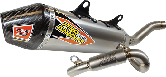 Pro Circuit TI-6 Pro exhaust system for enhanced performance, featuring a sleek titanium design and durable construction.