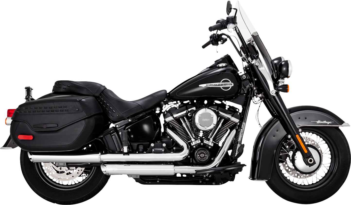 Vance & Hines 3-inch Twin Slash Chrome Slip-On Muffler with PCX Technology for motorcycle exhaust systems