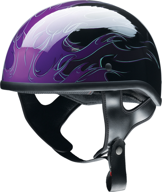 Z1R Z1R CC Beanie Helmet Hellfire Purple 2XL with vent openings and snug fit, designed for motorcycle safety and style