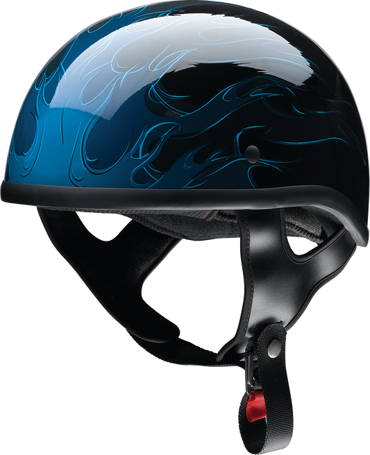 Z1R Z1R CC Beanie Helmet in Hellfire Blue, large size, with aerodynamic design and safety features.