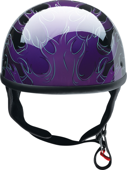 Z1R CC Beanie Helmet Hellfire Purple in 2XL size with sleek design and ventilation for motorcycle riding safety.