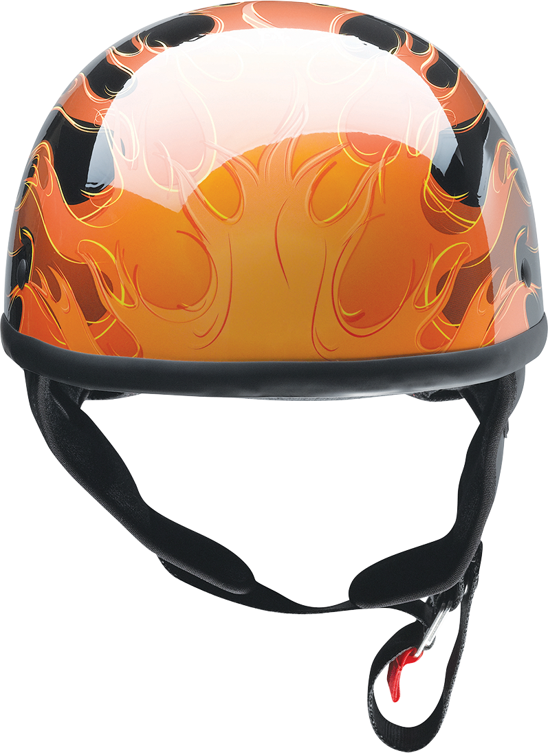 Z1R Z1R CC beanie helmet in Hellfire Orange, medium size, with matte finish and sporty design, front view.