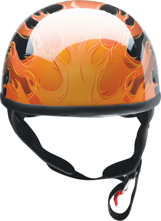 Z1R Z1R CC beanie helmet in Hellfire Orange, medium size, with matte finish and sporty design, front view.