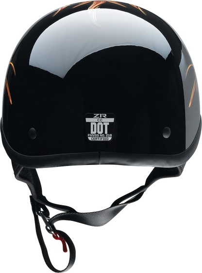 Z1R Z1R CC Beanie Helmet in Hellfire Orange, medium size, with sleek design and matte finish.