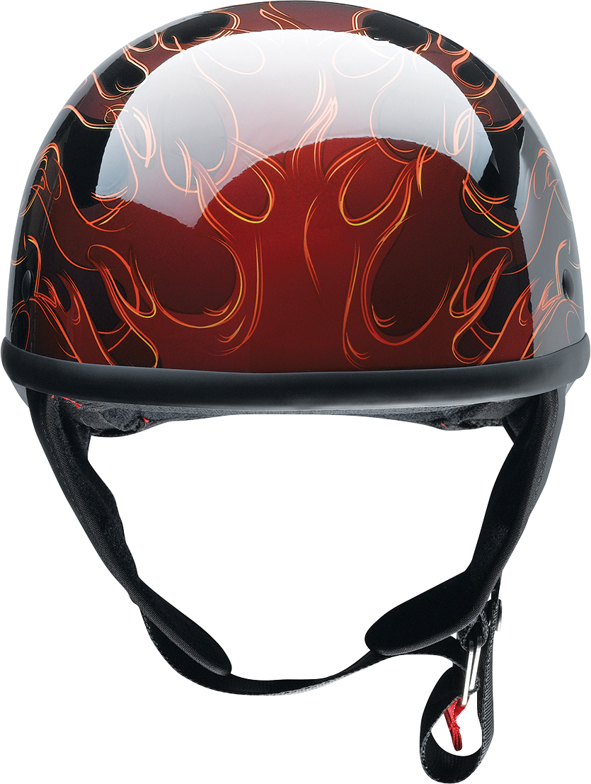 Z1R CC Beanie Helmet in Hellfire Red, medium size, featuring sleek design and brand logo, shown from front view.