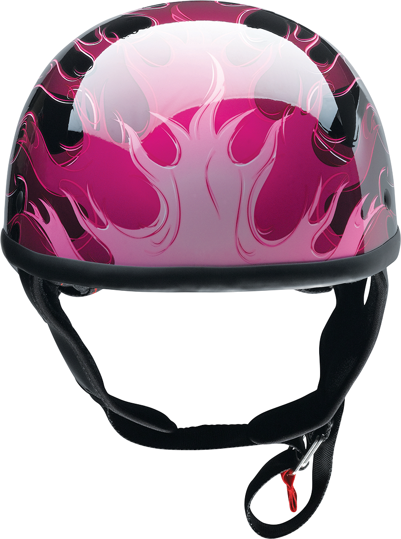 Z1R CC Beanie Helmet in Hellfire Pink, medium size, featuring a sleek design with pink and black accents.