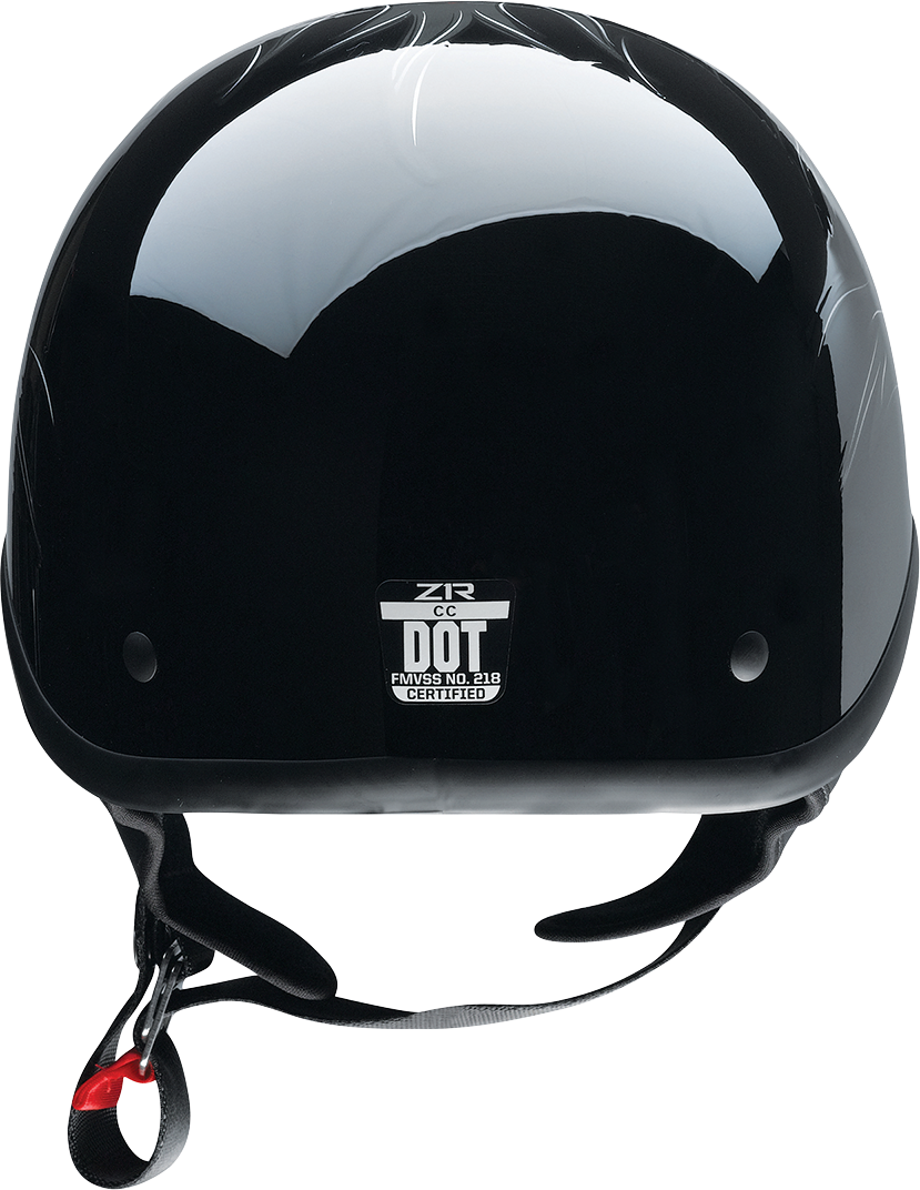 Z1R CC Beanie Helmet in Hellfire Gray, large size, shown with interior padding and shell design for motorcycle riding.