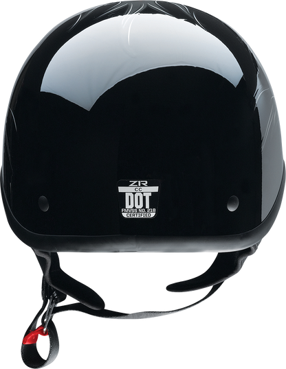 Z1R CC Beanie Helmet in Hellfire Gray, large size, shown with interior padding and shell design for motorcycle riding.