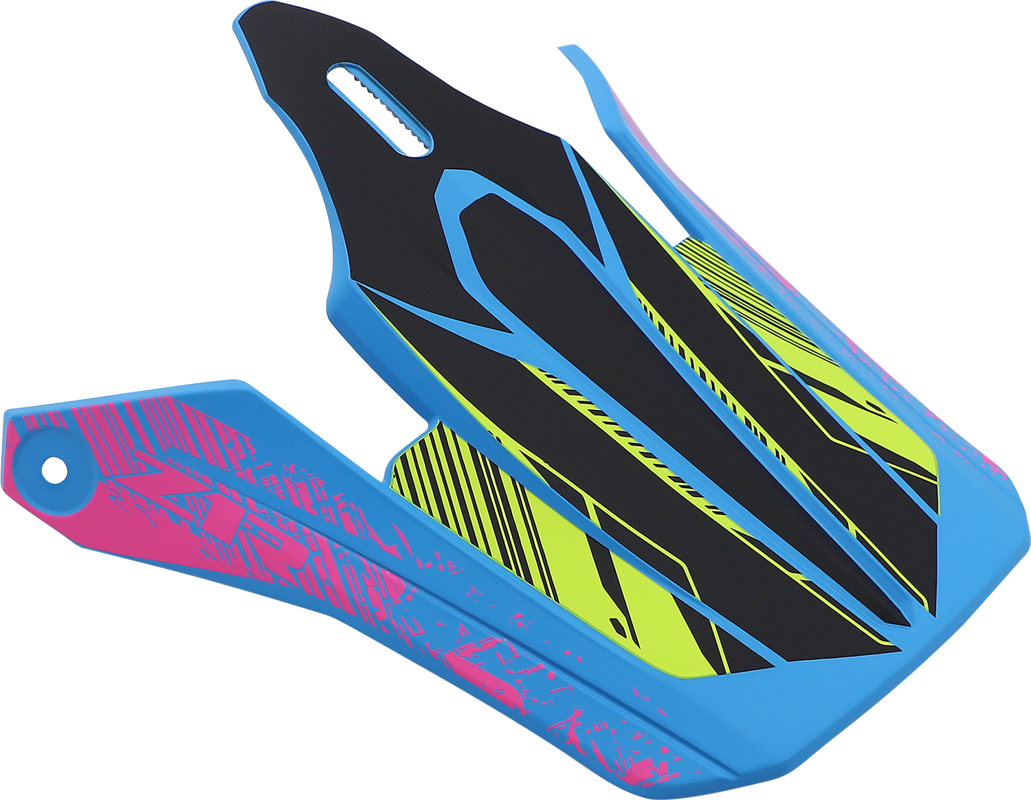 Z1R Youth F.I. Visor Kit in Fractal Matte Blue and Hi-Viz for Z1R helmets, part number 0132-1582.