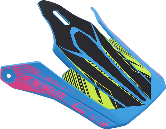 Z1R Youth F.I. Visor Kit in Fractal Matte Blue and Hi-Viz for Z1R helmets, part number 0132-1582.