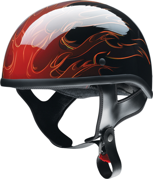 Z1R Z1R CC Beanie Helmet in Hellfire Red, large size, lightweight motorcycle helmet with sleek design and ventilation.