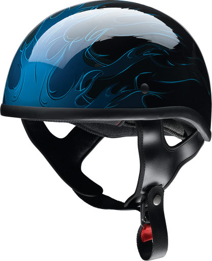 Z1R CC Beanie Helmet in Hellfire Blue, medium size, with sleek design and matte finish, shown from the side view.