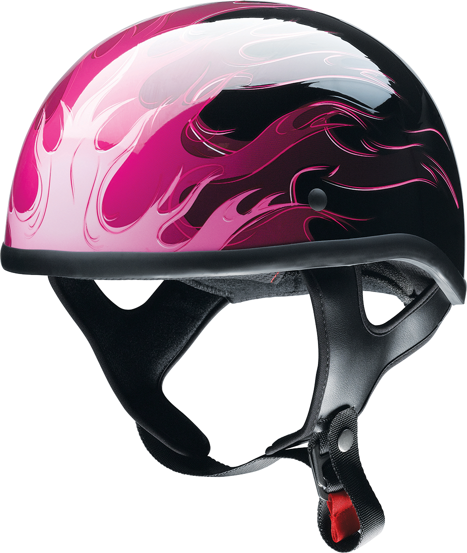 Z1R Hellfire Pink Beanie Helmet in large size with black and pink design, featuring a sleek, aerodynamic helmet shape.