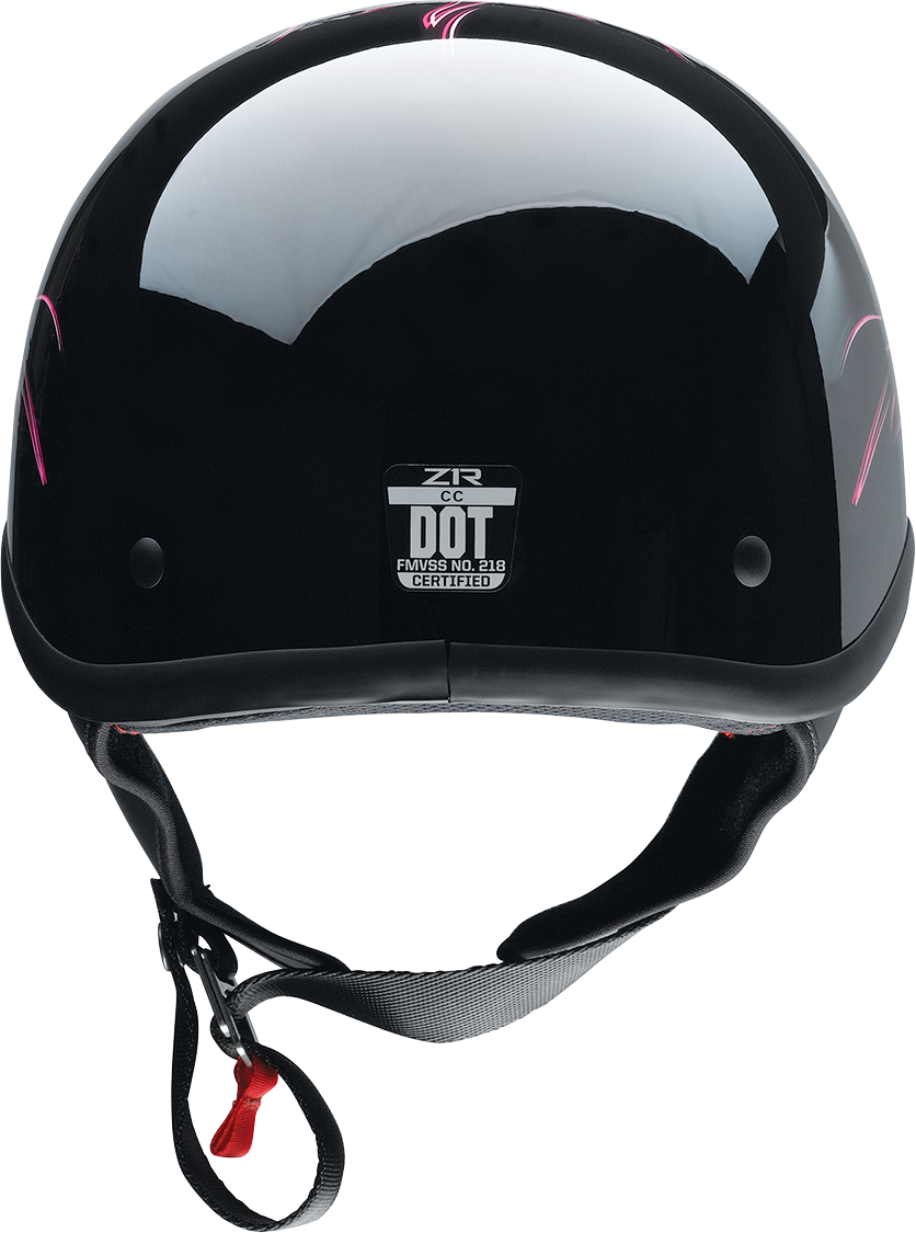 Z1R CC Beanie Helmet Hellfire Pink in large size, featuring a sleek design and vibrant pink color for motorcycle safety and style.