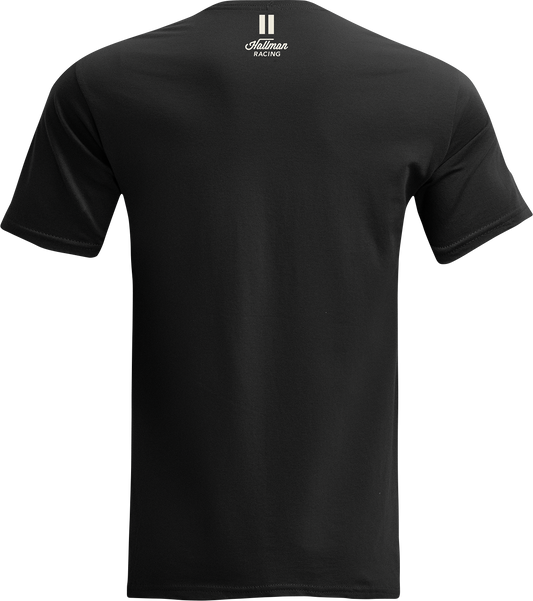 Black THOR Hallman Heritage T-Shirt in 2XL with graphic design, featuring the THOR brand logo and classic motorcycle-inspired style.