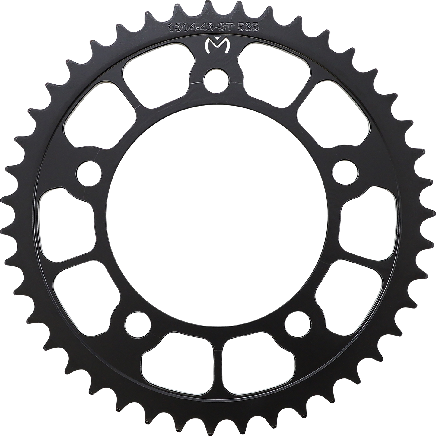 Moose Offroad 43-tooth rear sprocket for Honda motorcycles, part number 1210-1304-43-ST, showing the sprocket with teeth and mounting hole.