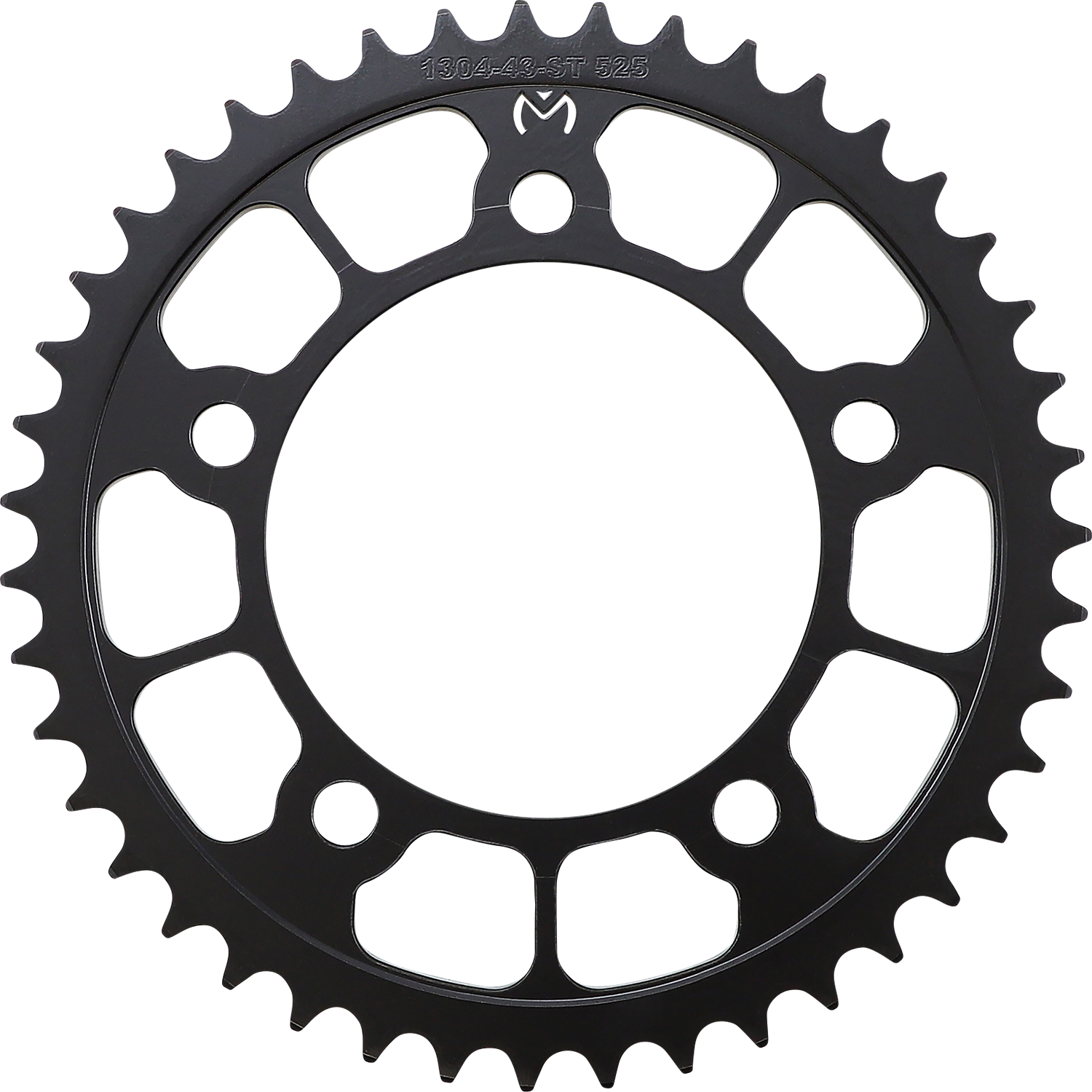 Moose Offroad 43-tooth rear sprocket for Honda motorcycles, part number 1210-1304-43-ST, showing the sprocket with teeth and mounting hole.