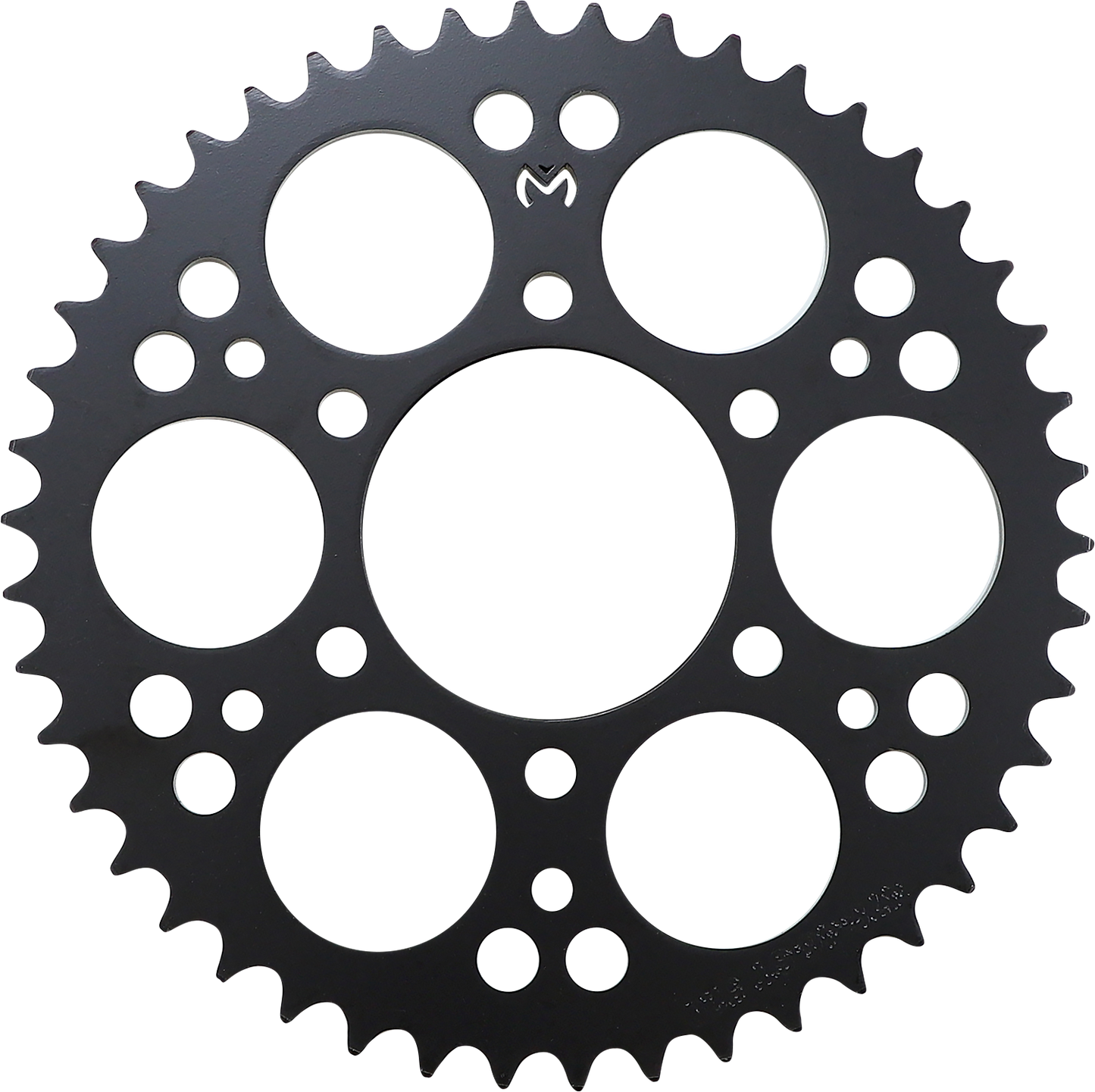 Steel rear sprocket for Kawasaki by MOOSE OFFROAD, 46-tooth, durable motorcycle chain part, shown with gear teeth and mounting holes.