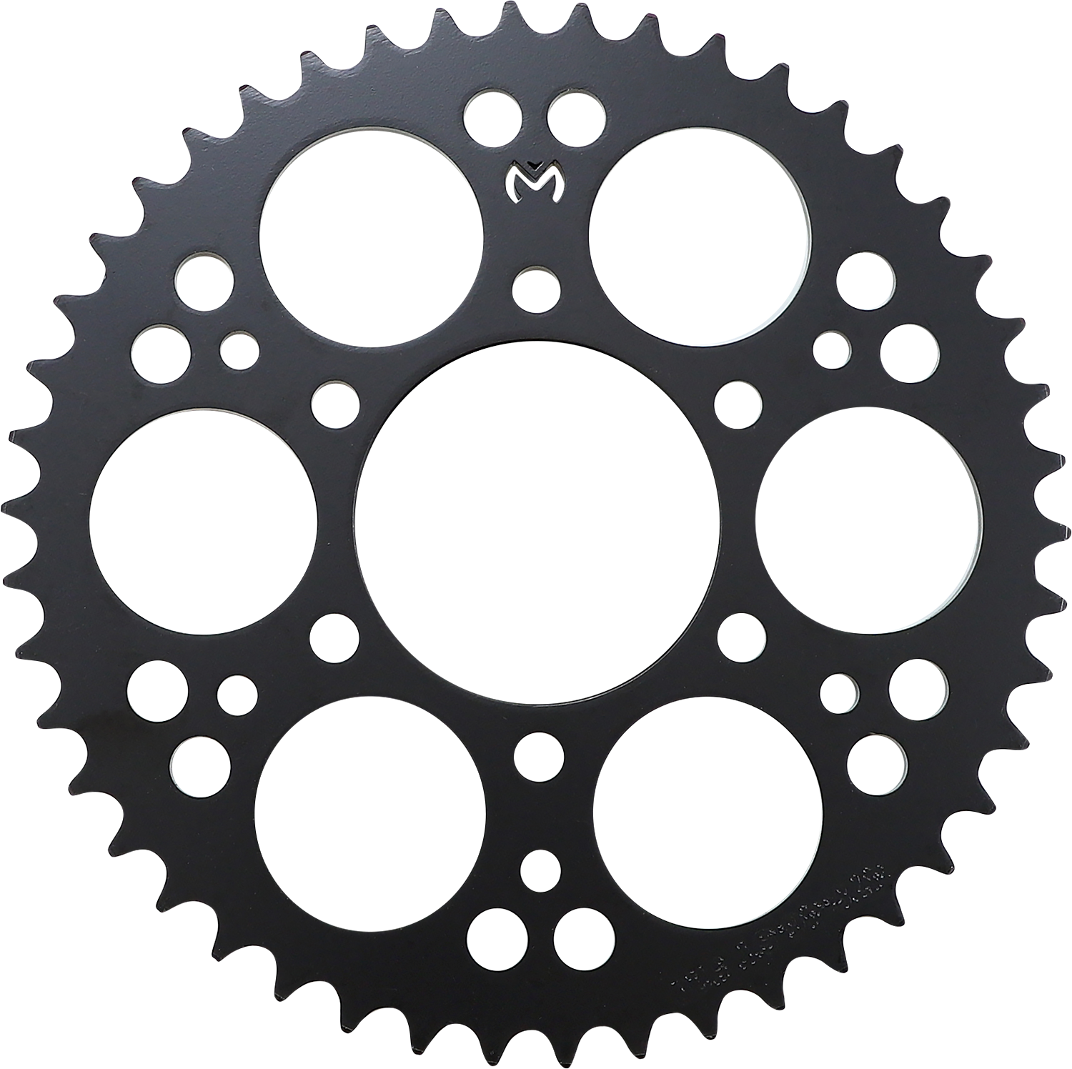 Steel rear sprocket for Kawasaki by MOOSE OFFROAD, 46-tooth, durable motorcycle chain part, shown with gear teeth and mounting holes.