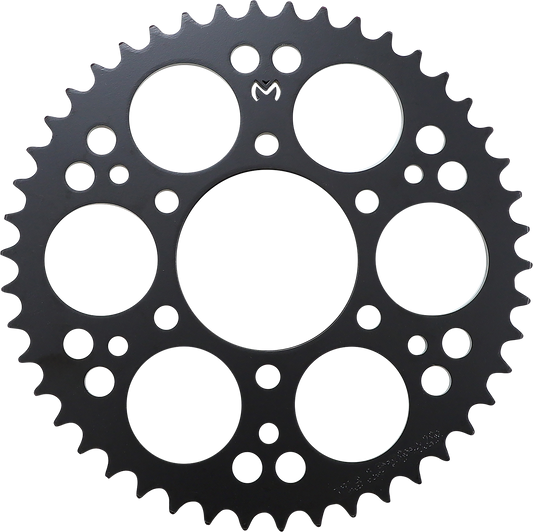 Steel rear sprocket for Kawasaki by MOOSE OFFROAD, 46-tooth, durable motorcycle chain part, shown with gear teeth and mounting holes.