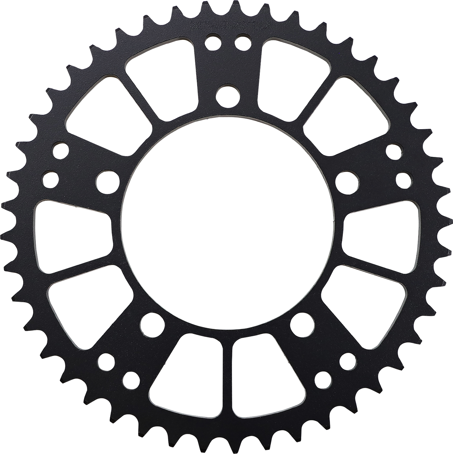 Steel rear sprocket for BMW by MOOSE OFFROAD, 45-tooth, durable motorcycle chain drive component, shown in black with teeth.