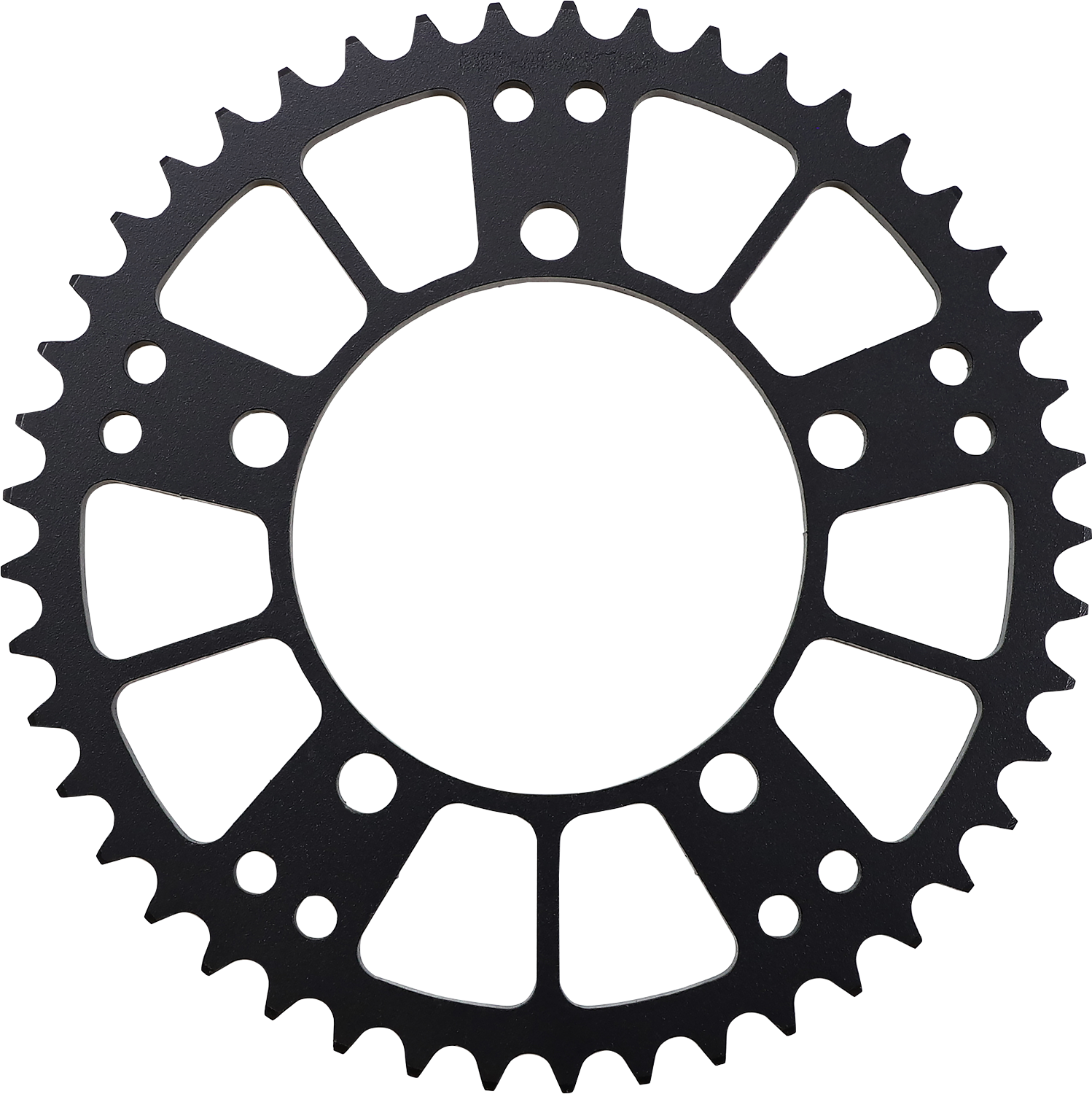 Steel rear sprocket for BMW by MOOSE OFFROAD, 45-tooth, durable motorcycle chain drive component, shown in black with teeth.