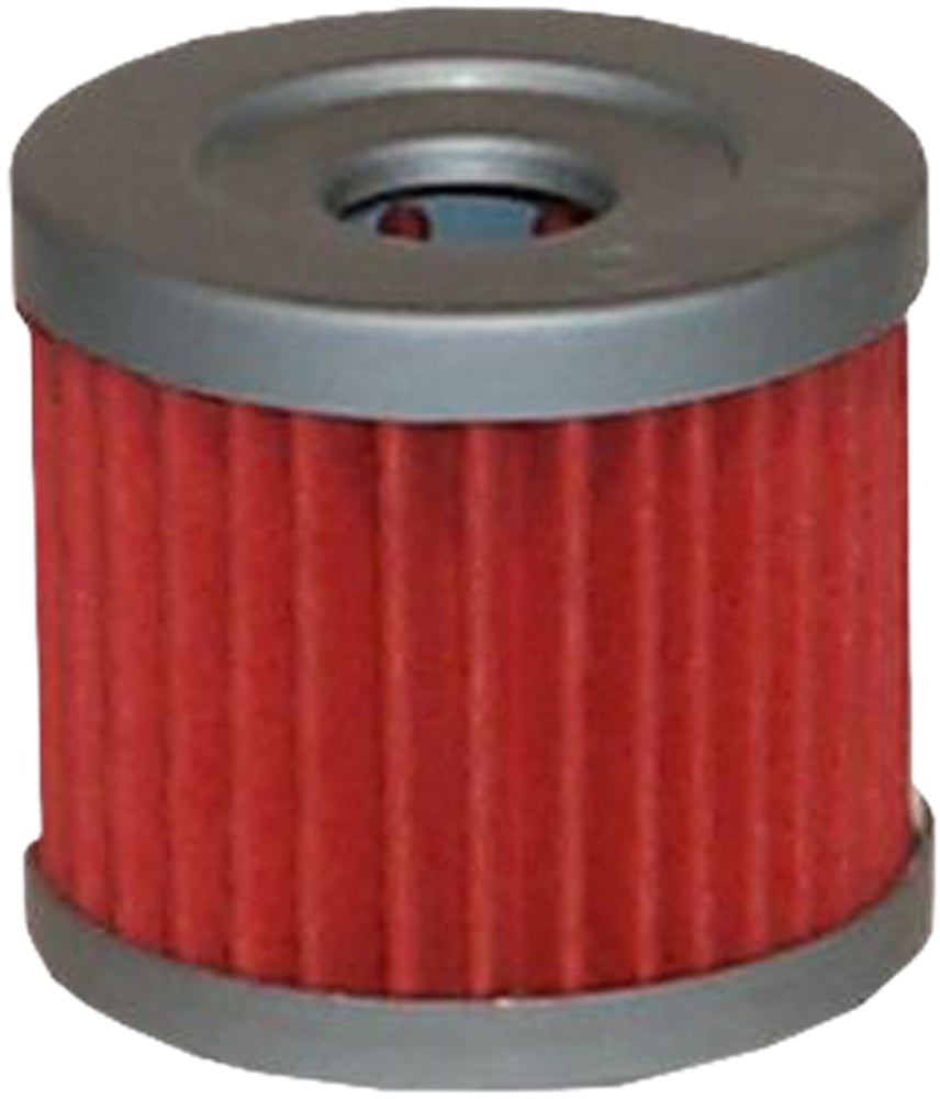 HIFLOFILTRO HF131 motorcycle engine oil filter with metal casing and threaded connection for efficient filtration.