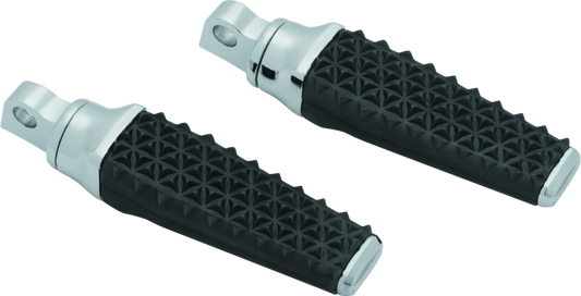 Kuryakyn Thresher Chrome Powersports Foot Pegs with Shark Tooth Knurled Surface and Adapter for motorcycle handlebars