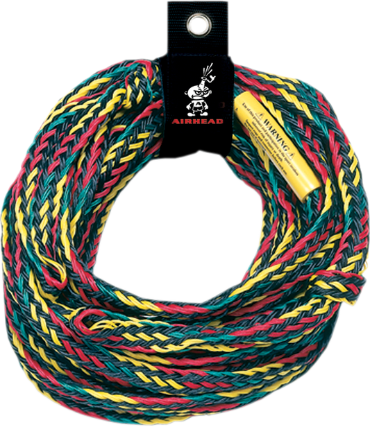 Airhead 4-Rider water tow rope from Bill's Exhausts, featuring durable nylon construction and secure handle grips.