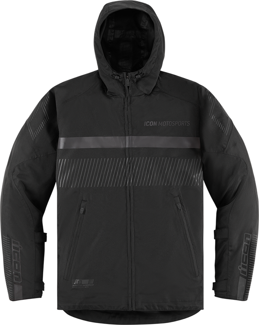 Black ICON Women’s PDX3™ Jacket in large size, featuring sleek design and durable fabric, perfect for outdoor wear.