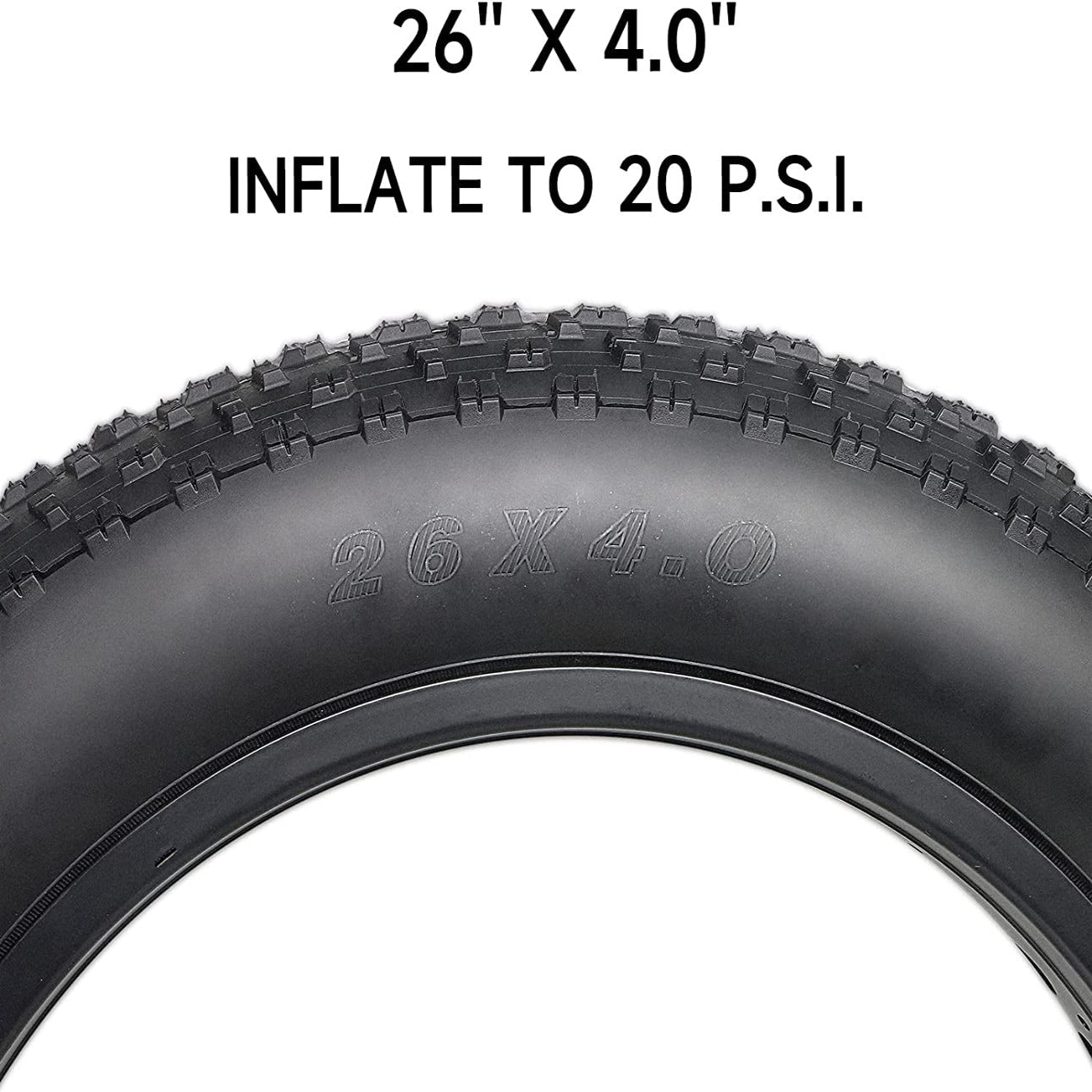 Hycline Raider fat bike and e-bike tire with tube, 26-inch mountain bike tire for rugged off-road riding