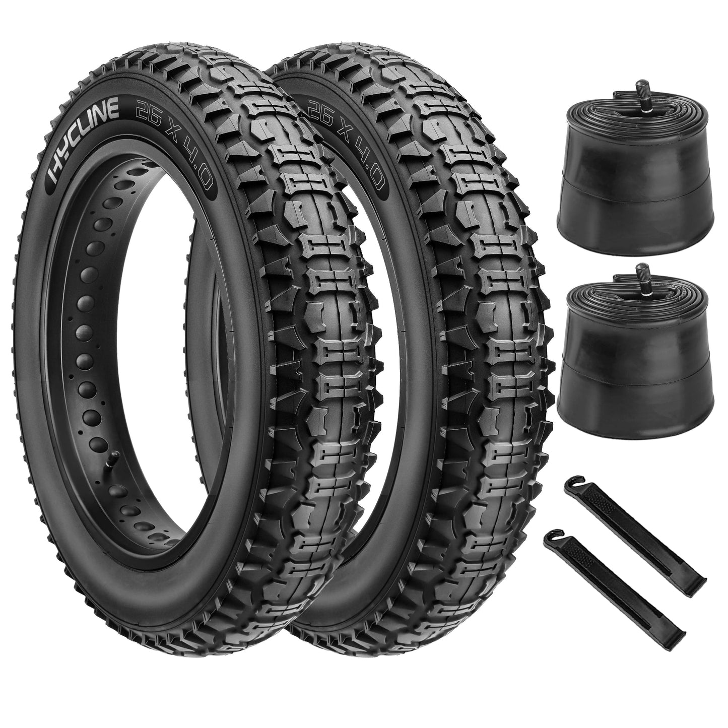 Hycline Bones Fat Bike Tire 20x4.0 for E-Bikes and all-terrain riding, featuring rugged tread for off-road durability.