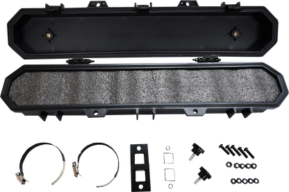 MOOSE OFFROAD Drive Belt Storage Case Q15-6004 showing a durable black case with mounting hardware for secure belt storage.