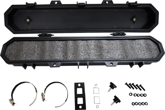 MOOSE OFFROAD Drive Belt Storage Case Q15-6004 showing a durable black case with mounting hardware for secure belt storage.