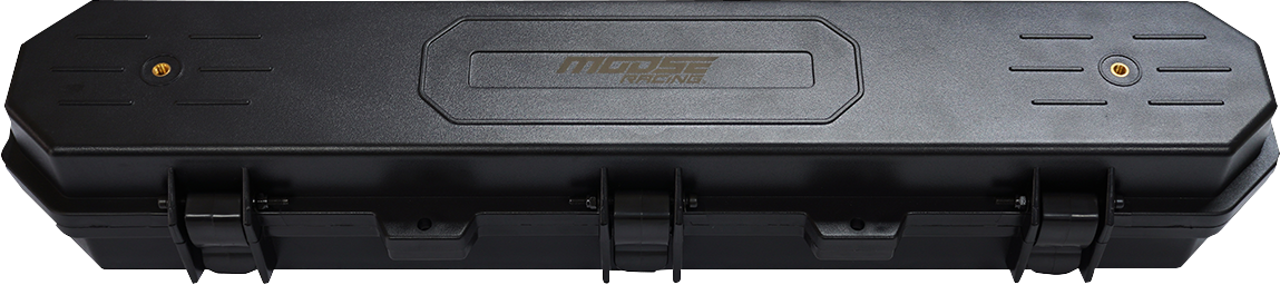 MOOSE OFFROAD Drive Belt Storage Case Q15-6004 showing a rugged black case with mounting hardware for secure belt storage