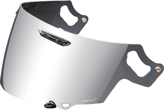 Arai Helmets VAS-V Shield in silver mirror finish with Pinlock® preparation, designed for Arai motorcycle helmets.