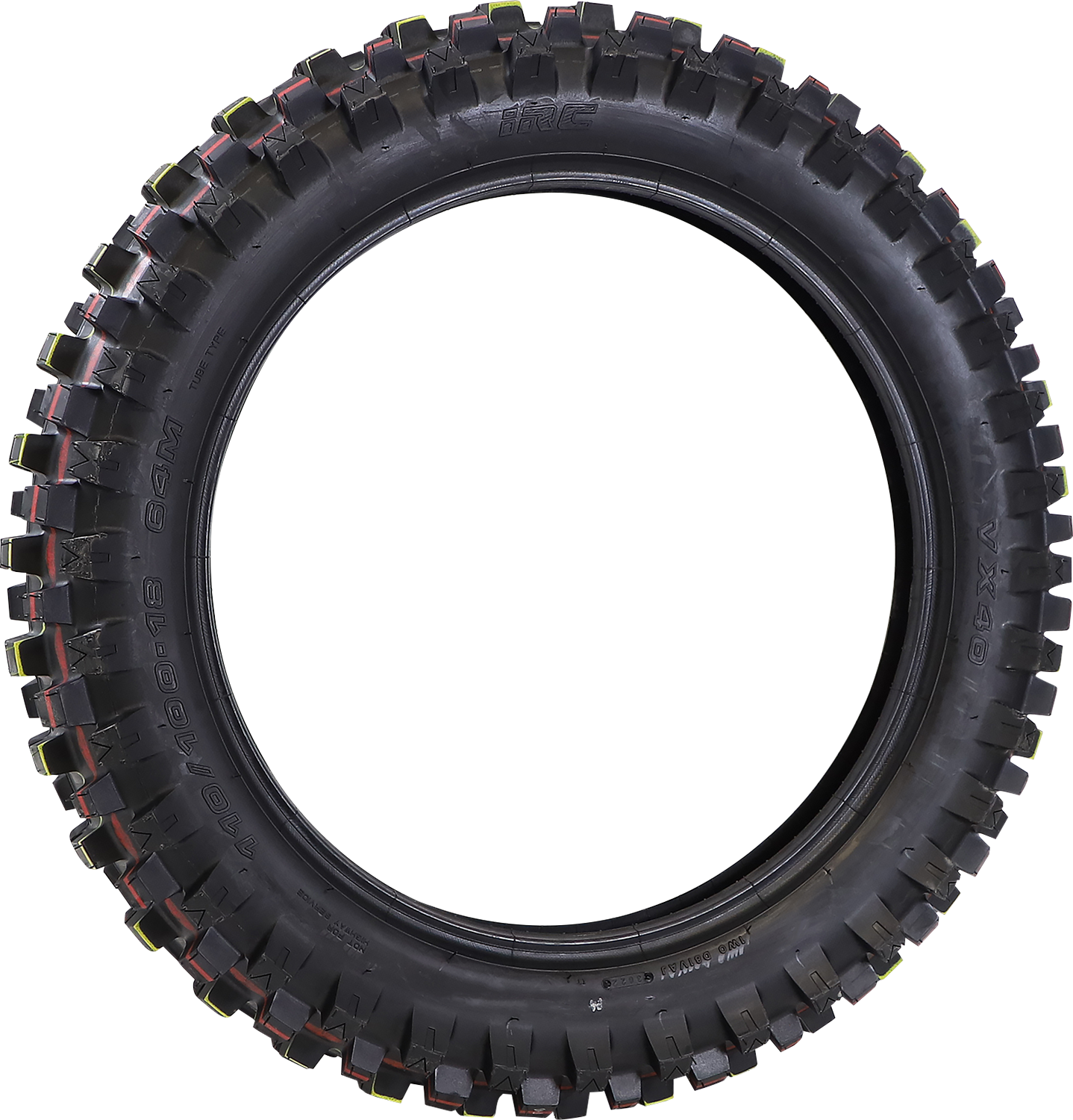 IRC VX-40 Rear Motorcycle Tire 110/100-18 T10572 for Hard Pack Trails and Racing